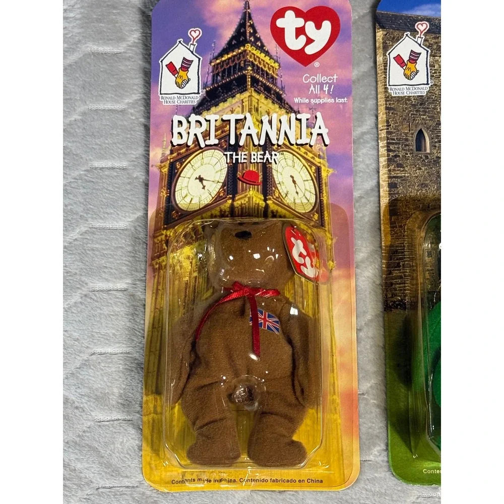Vintage Ty McDonald's Teenie Beanie Babies Lot Britannia and Erin Bears 1999 NIP
